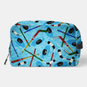 Trousse De Toilette Thème de hockey sur glace bleu (Verso)