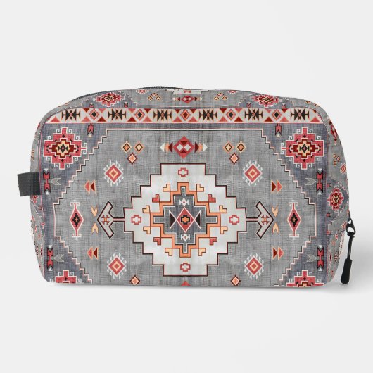 Trousse De Toilette Threads intemporels : Patrimoine Boho Geometry mar (Recto)