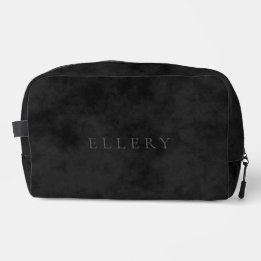 Trousse De Toilette Timbre Faux Élégant sur Noir Marbré