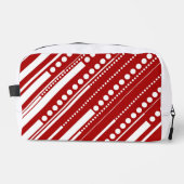 Trousse De Toilette Tirets et points rouges et blancs (Recto)