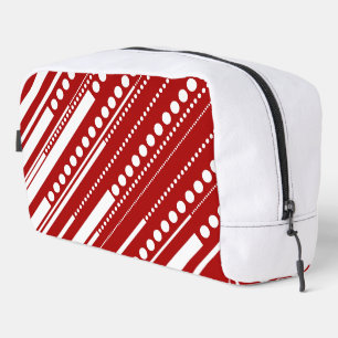 Trousse De Toilette Tirets et points rouges et blancs