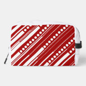 Trousse De Toilette Tirets et points rouges et blancs (Verso)