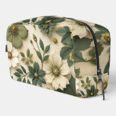 Trousse De Toilette Toiletry bag green flowers pattern  (Coin droit)