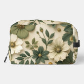 Trousse De Toilette Toiletry bag green flowers pattern  (Verso)