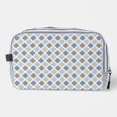 TROUSSE DE TOILETTE TONS BLEU VERT & GRAY PLAID MOTIF (Recto)