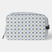 TROUSSE DE TOILETTE TONS BLEU VERT & GRAY PLAID MOTIF (Verso)
