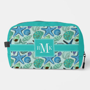 Trousse De Toilette Tons De Coquillages Bleus Et Motif D'Écre