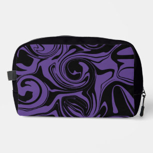 Trousse De Toilette Tourbillon de marbre rétro violet et noir
