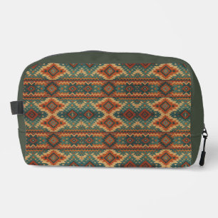 Trousse De Toilette Traditionnel sud-ouest rustique sarcelle et marron
