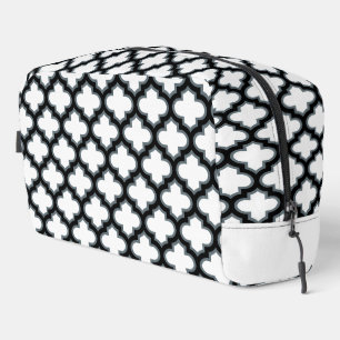 Trousse De Toilette Trellis blanc et noir, treillis, Quatrefoil