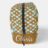 Trousse De Toilette Trendy Teal Caramel Retro Groovy Flowers Seamless (Droite)