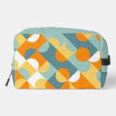Trousse De Toilette Turquoise Bleu Vert Orange Cercles du Moyen-siècle (Verso)