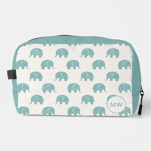 Trousse De Toilette Turquoise Cute Elephant Motif (Recto)