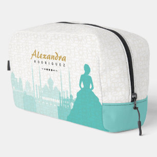 Trousse De Toilette Turquoise & Gold Arabian Quinceañera