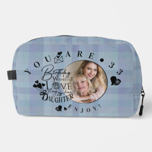 Trousse De Toilette Typographie de photo d'anniversaire de fille moder