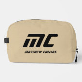 Trousse De Toilette Typographie Noire moderne Cool Beige Simple Mari (Recto)