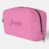 Trousse De Toilette Typographie Nom du script Modèle rose Moderne Cute (Coin droit)