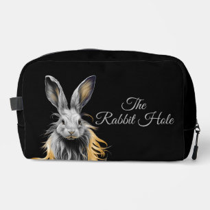 Trousse De Toilette Un lapin gris génial sur le texte personnel en feu