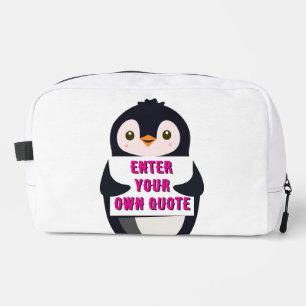 Trousse De Toilette Un pingouin tenant un panneau avec un texte person