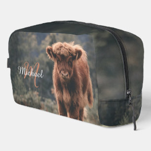 Trousse De Toilette Vache de Highland calvaire herbe d'automne monogra