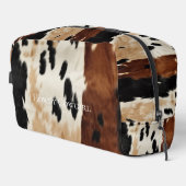 Trousse De Toilette Vachette noire Brown à la crème occidentale (Coin droit)