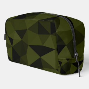 Trousse De Toilette Vert foncé de l'armée noir motif de maille géométr