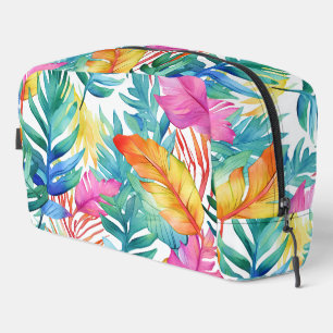 Trousse De Toilette Vibrant aquarelle Tropical Jungle Feuilles
