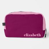 Trousse De Toilette Vin et rose clair avec nom (Recto)