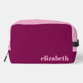 Trousse De Toilette Vin et rose clair avec nom (Verso)