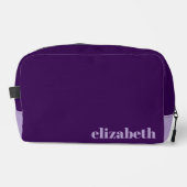 Trousse De Toilette Violet foncé avec nom violet pâle (Recto)