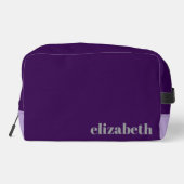 Trousse De Toilette Violet foncé avec nom violet pâle (Verso)