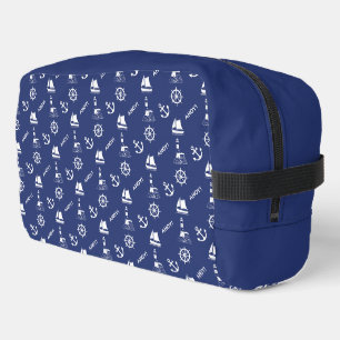 Trousse De Toilette Voile Illustrant Sml Ptn Blanc+Bleu Marine