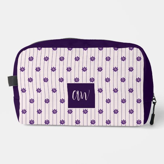 Trousse De Toilette Vos Initiales Violet & Broussailles Fleurs violett (Recto)