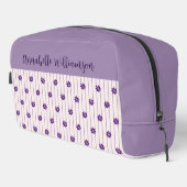 Trousse De Toilette Votre nom Violet & Broussets Violet Fleurs pourpre (Coin droit)