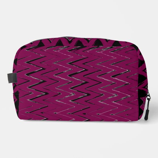 Trousse De Toilette Wine Zigzag Abstract Design (Recto)