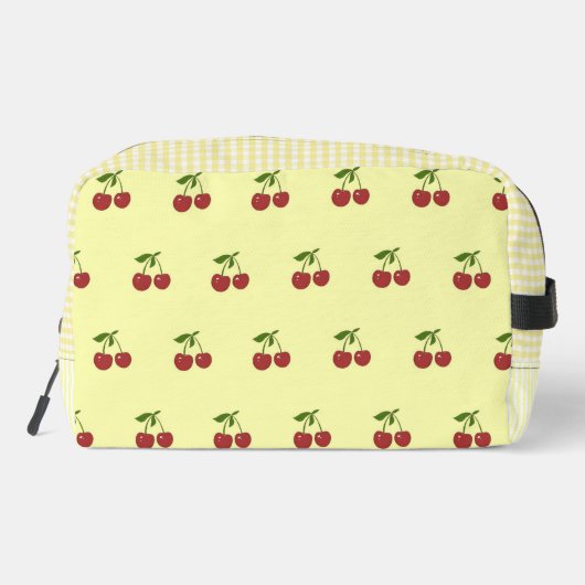 Trousse De Toilette Yellow Cherry Gingham Pattern Simple Red Fruit (Verso)