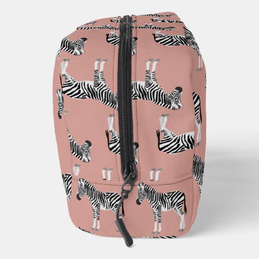 Trousse De Toilette Zebra Exotic Animal Motif Blush Pink Monogramme (Droite)