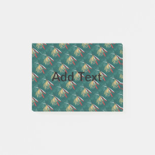 "Trout Fin"-forel met gevilde natte vlieg op groen Post-it® Notes