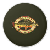 Trout Fisherman's Keramische Knop (Voorkant)