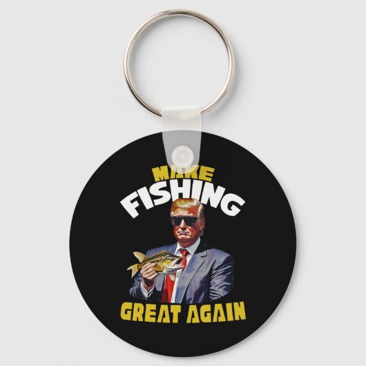 Trout Fishing Make Fishing Great Again Trump Won 2 Sleutelhanger (Voorkant)
