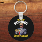 Trout Fishing Make Fishing Great Again Trump Won 2 Sleutelhanger (Voorkant)
