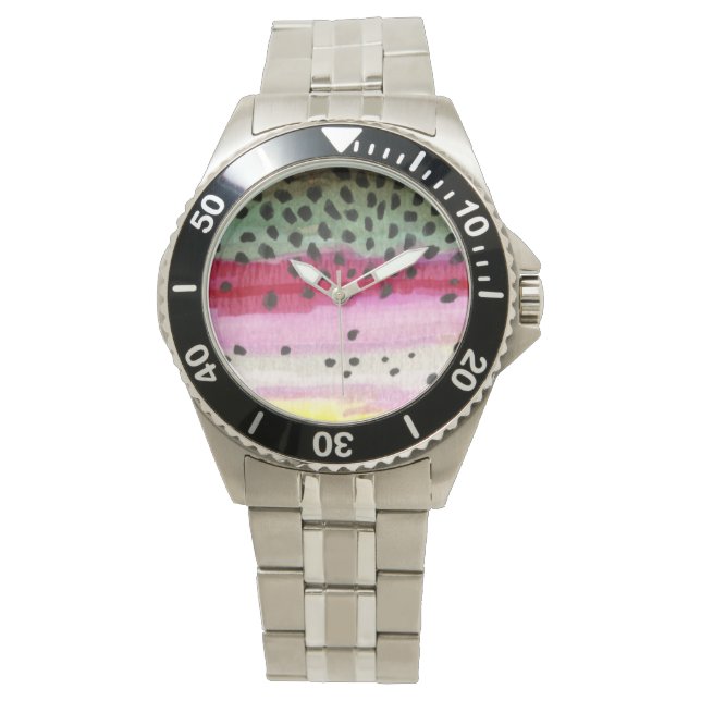 Trout Fly Fisherman Horloge (Voorkant)