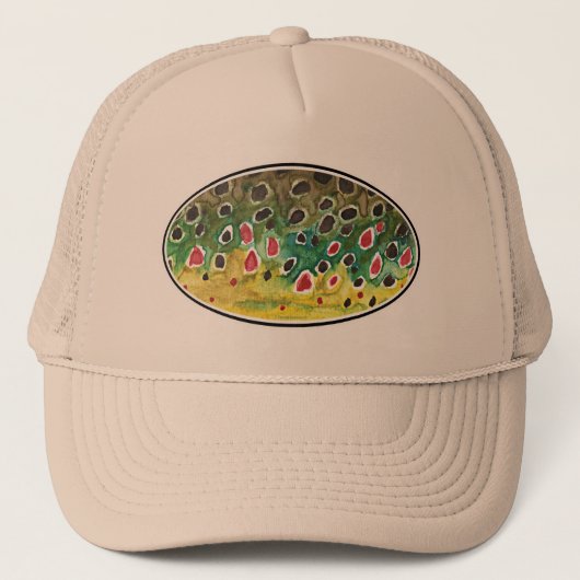 Trout Fly FIshing Trucker Pet (Voorkant)