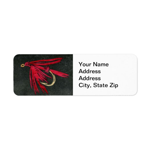 Trout Fly Return Address Label "Black Ibis" (Voorkant)
