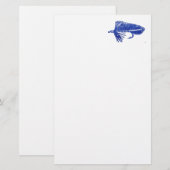 Trout Fly Stationery "Blue Matuka Streamer" Briefpapier (Voorkant / Achterkant)