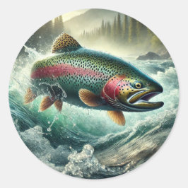 Trout Illustration  Ronde Sticker