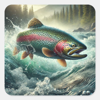 Trout Illustration  Vierkante Sticker
