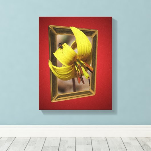 Trout Lily stroomt uit de grenzen Canvas Afdruk (Insitu (Houten vloer))