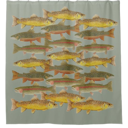 Trout Shower Curtain Douchegordijn (Voorkant)