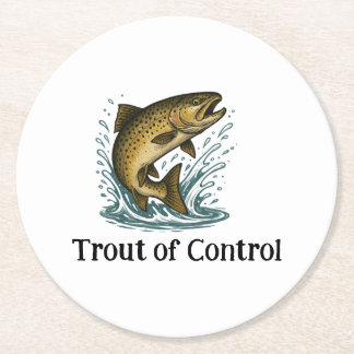 Trout van Controle Achterbaan Ronde Kartonnen Onderzetter